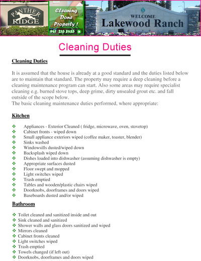 Residential Cleaning Companies in Sarasota, Bradenton, Lakewood Ranch, Panther Ridge